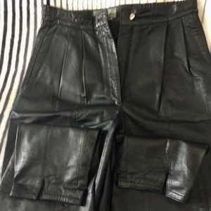 Margaret Godfrey Black leather pants NEW size 6